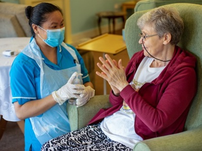 care worker with patient