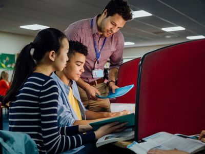 3 people in an office