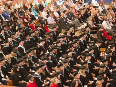 graduates seated in hall